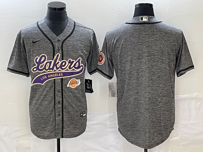 Nike 2023 Men Los Angeles Lakers Blank Grey NBA Jersey->los angeles lakers->NBA Jersey